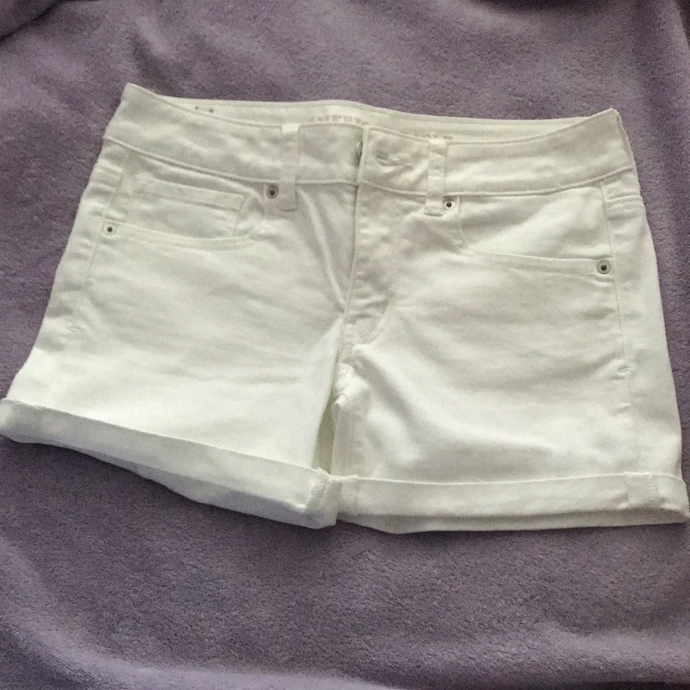 American Eagle white jean shorts